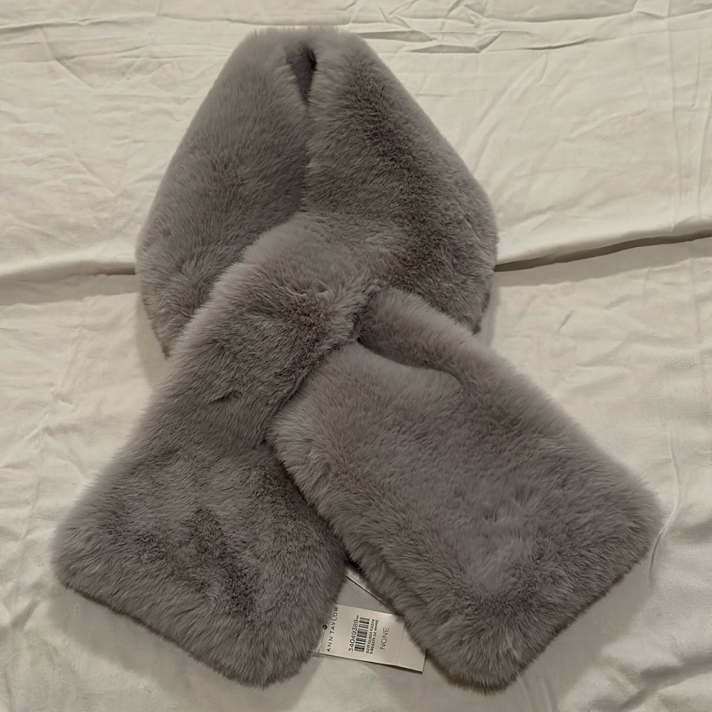 Ann Taylor Faux-Fur Scarf, NWT